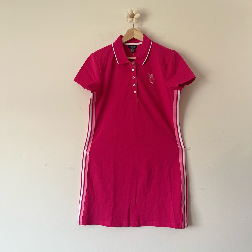 U.S. Polo AU.S. Polo Assn. Side Stripe Tricot Polo Dress